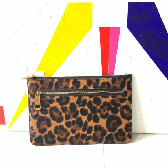 J. Crew Handbags - J.Crew Animal Print Zipper Clutch
